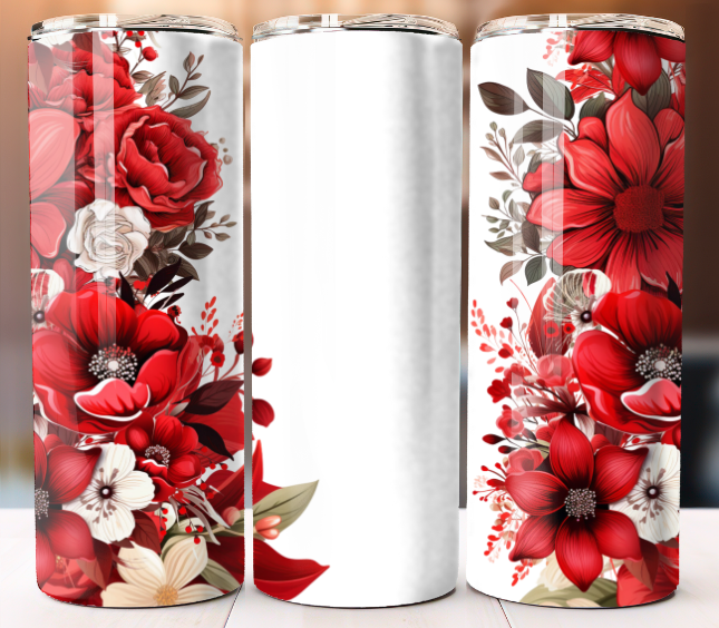 Flowers Add Your Name Cup Tumbler Mug 20 oz Stainless Steel Custom Design