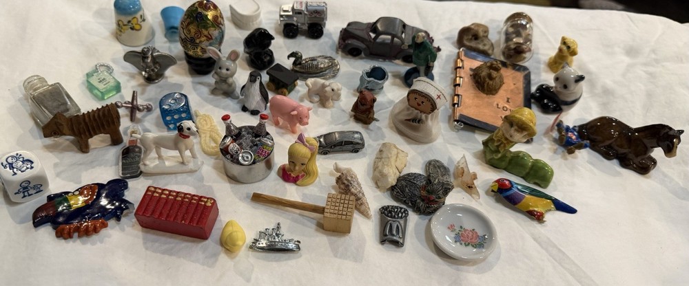 Miniature Trinket Items For Trinket Shelf  Lot Toys Game 50 Pieces Vintage Tiny
