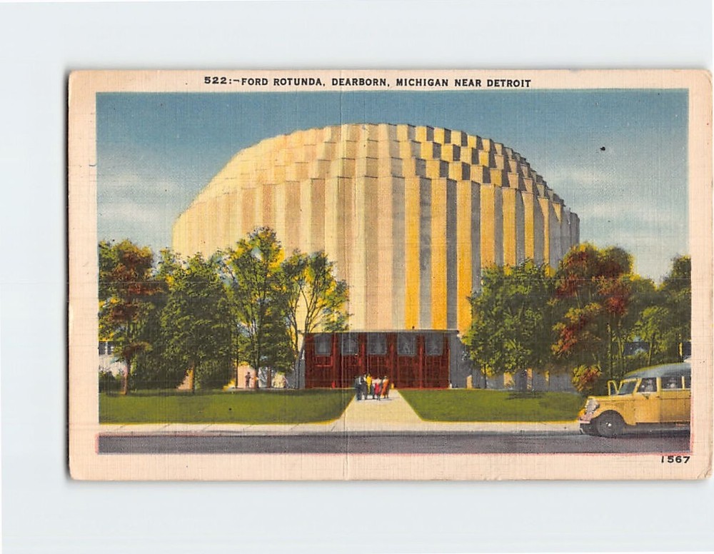 Postcard Ford Rotunda Dearborn Michigan USA