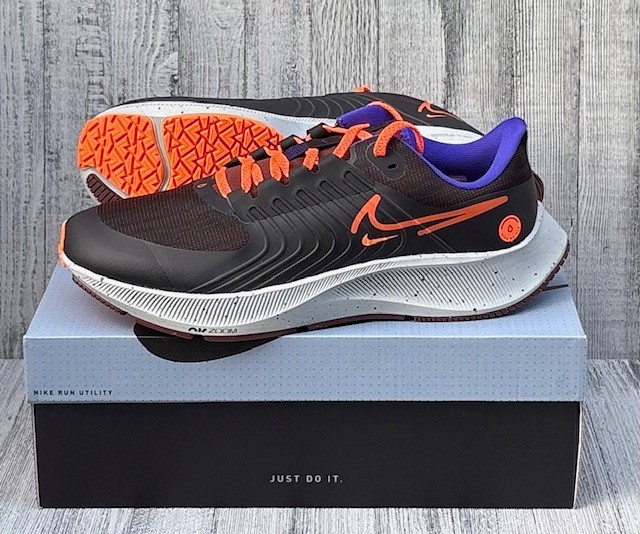 Mens Nike Air Zoom Pegasus 38 Shield Running Shoes / Size 12 / Black-Orange-Brz