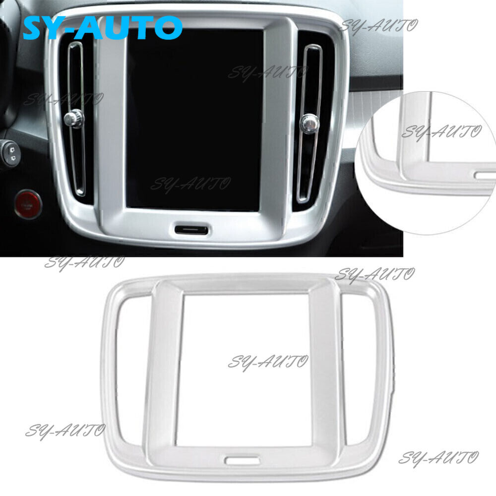 Matte Silver ABS Interior Navigation Decor Cover Trim for Volvo XC40 2019-2023 Models-image