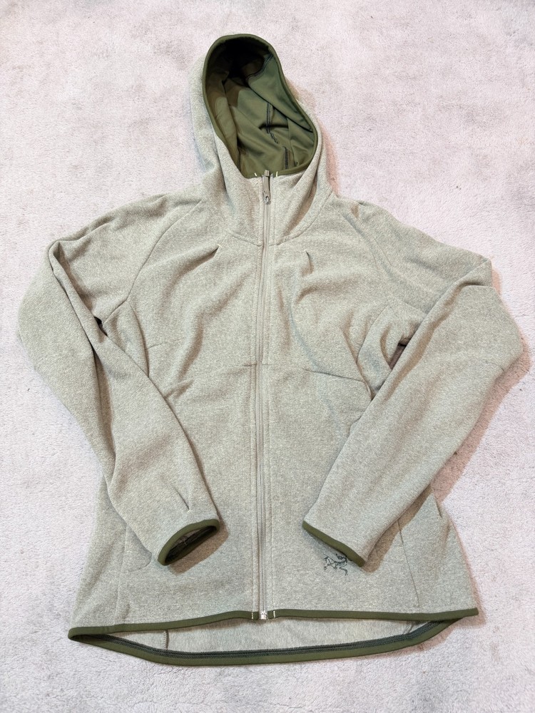 ARCTERYX MAEVEN HOODY POLARTEC POWER STRETCH WOMENS HIKING TREKKING GREEN SIZE S