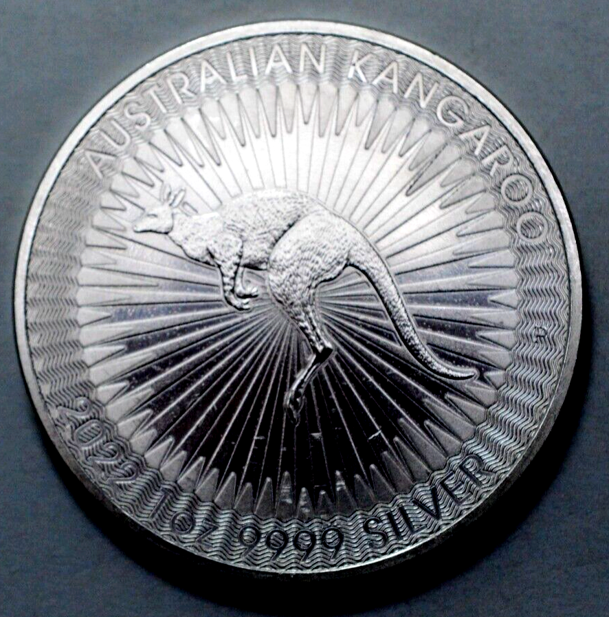 2022-P 1 Oz 9999 Silver Round $1 Australian Kangaroo Elizabeth II Coin, N R $