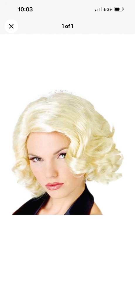 Fun World Womens Short Blonde Leading Lady Marilyn Monroe Wavy Wig