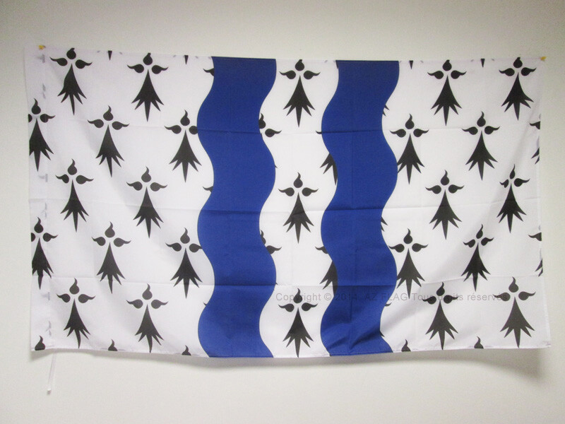 FRENCH DEPARTMENT OF ILLE-ET-VILAINE FLAG 3' x 5' for a pole - FRANCE FLAGS 90 x
