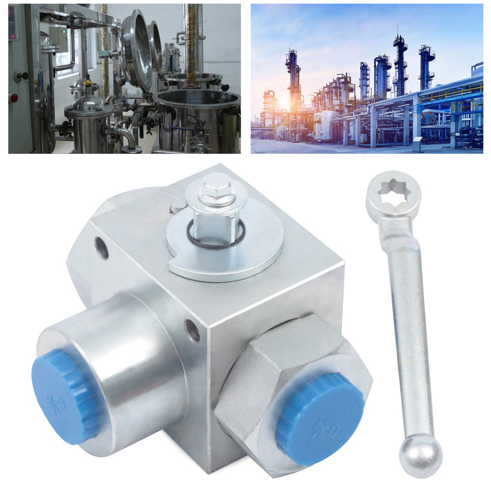 5800PSI 3-Way Female Hydraulic Valve Manual Ball Valve 3/4