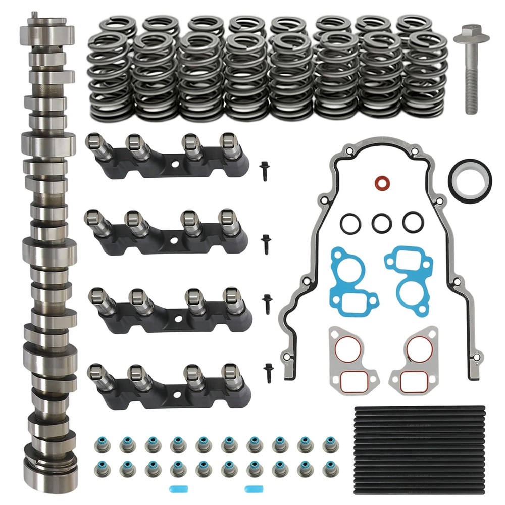 Stage 2 Camshaft Kit W/Lifters Pushrods Spring Timing Cover Gasket Fit For GM...