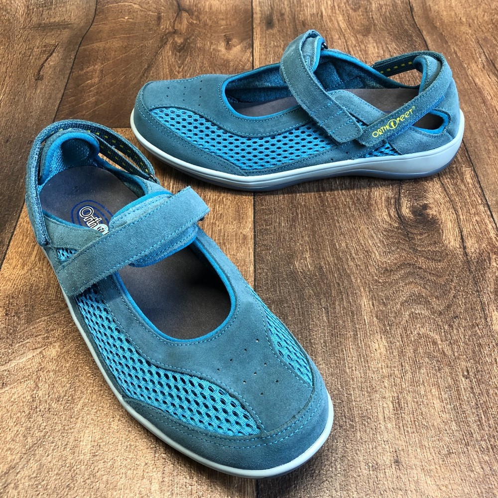 ORTHOFEET 898 Sanibel Mary Jane Blue Suede Comfort Women's Size 10.5 D MINT