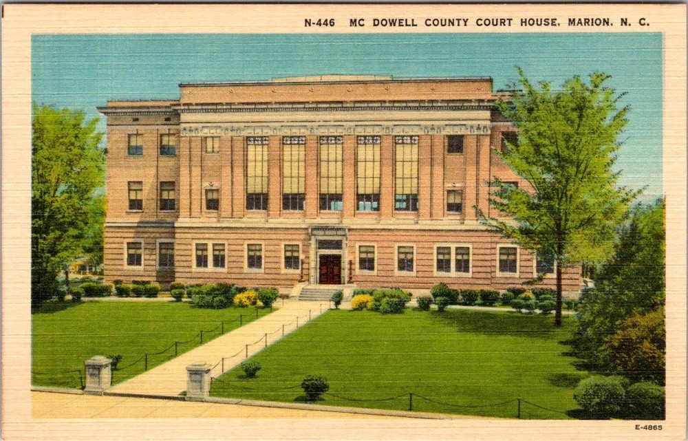 Vintage Postcard McDowell County Court House Marion North Carolina