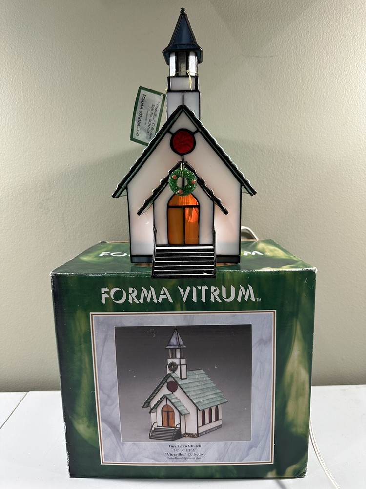FORMA VITRUM Vitreville Tiny Town Church 1993 SCH210A Signed By Artist