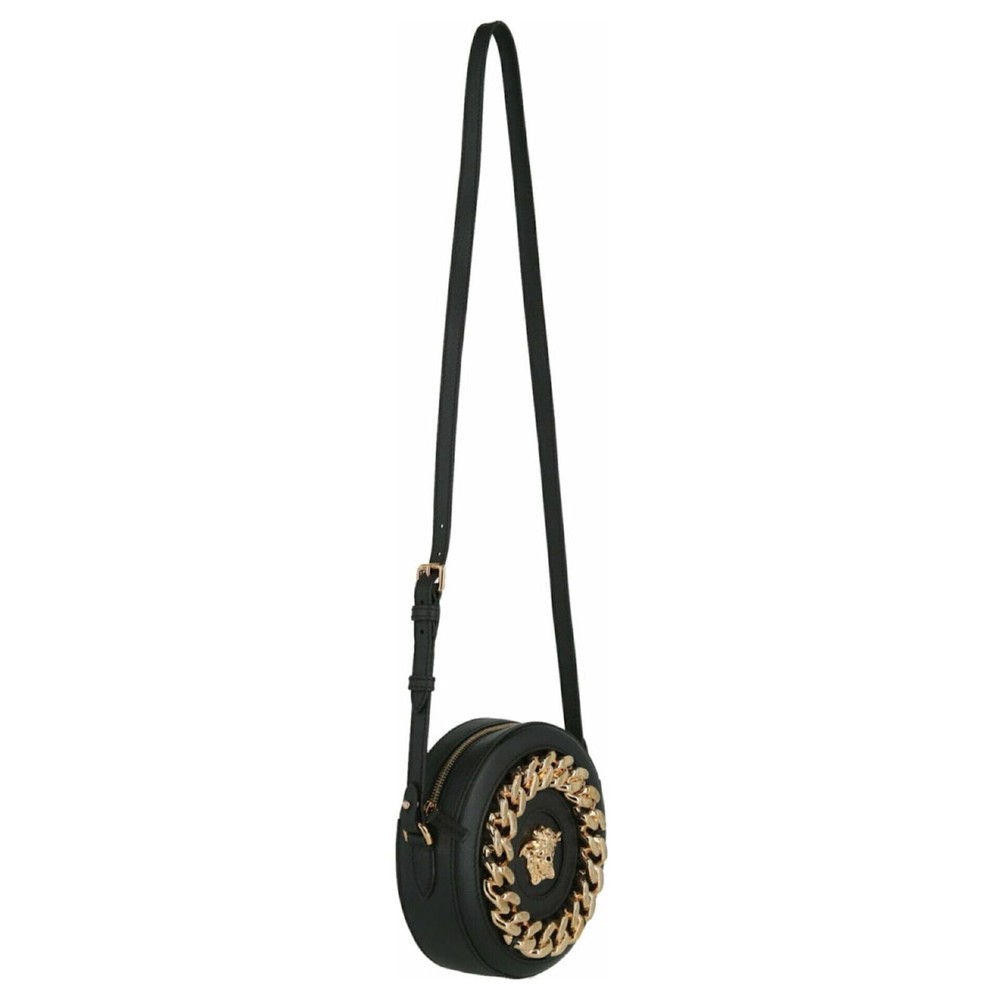 Versace Medusa La Chain Leather Disco Round Camera Bag Shoulder Crossbody Purse