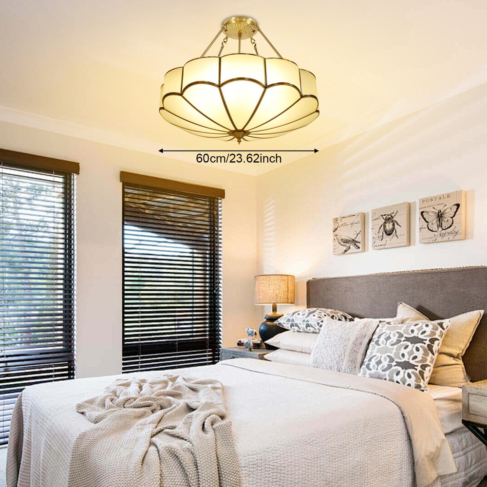Semi Flush Mount Ceiling Light Fixture Gold Chandelier Brass Chandelier 23