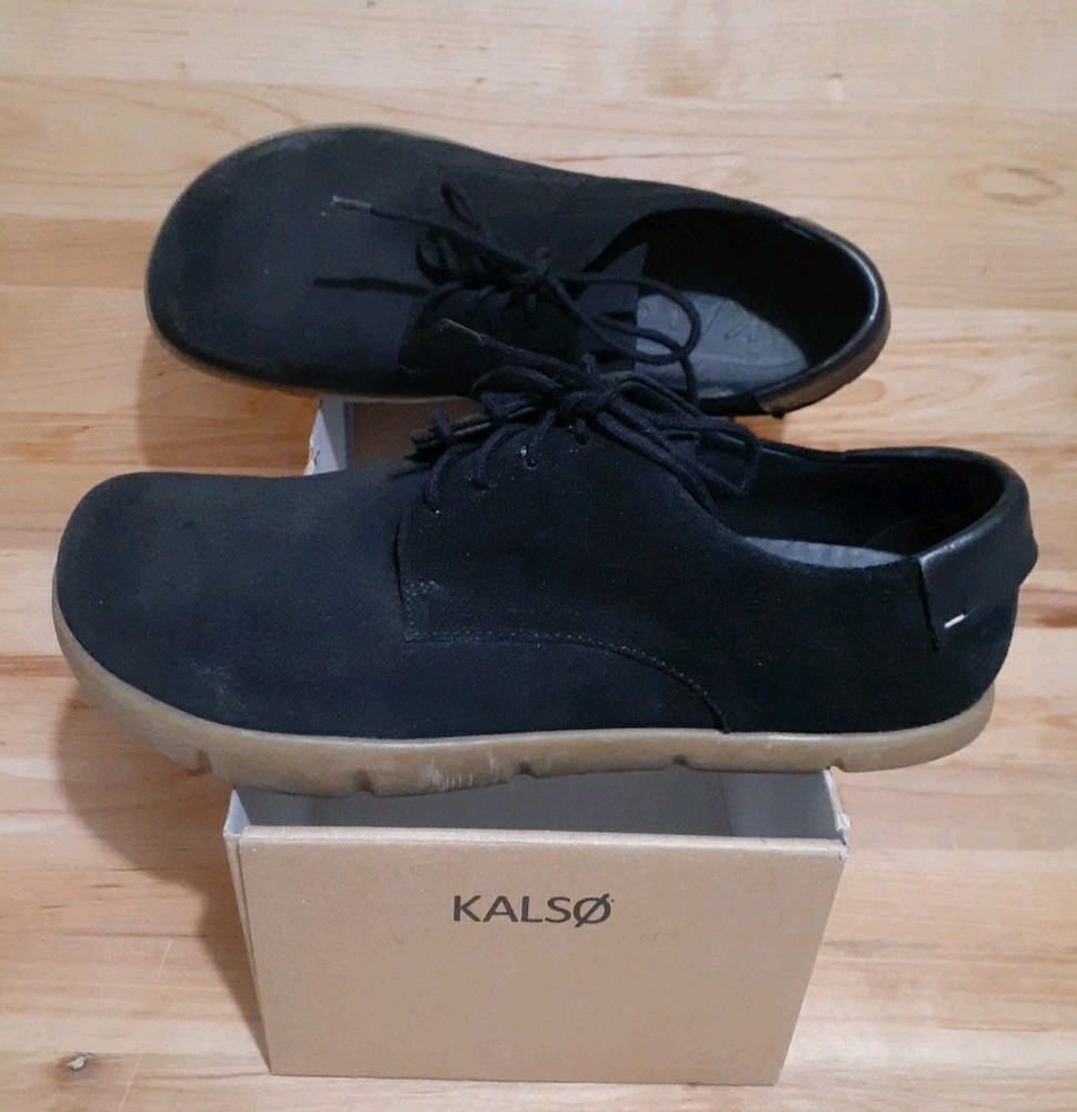 KALSO:  DAWSON Men's Earth Shoes  Suede BLACK Negative Heel Size 11 NEW!!! W/BOX