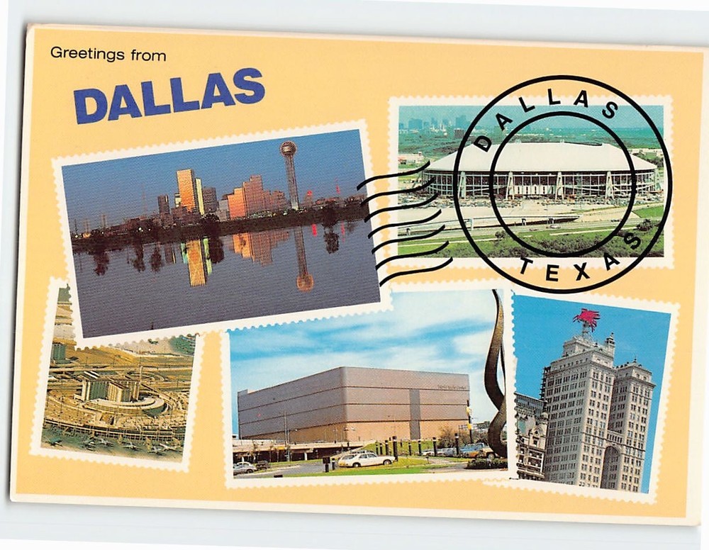 Postcard Scenes & Views Greetings from Dallas Texas USA