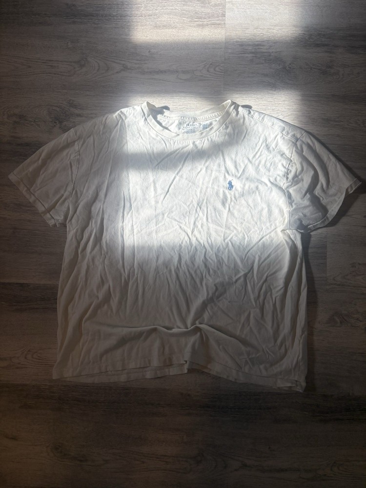 Polo Ralph Lauren Men's Cream Classic Fit Crew Neck Logo Cotton T-Shirt Size L