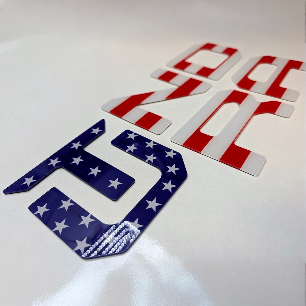 FLAG Raised Acrylic Letters Inserts Toyota Tundra 2022 2023 2024 2025 Tailgate