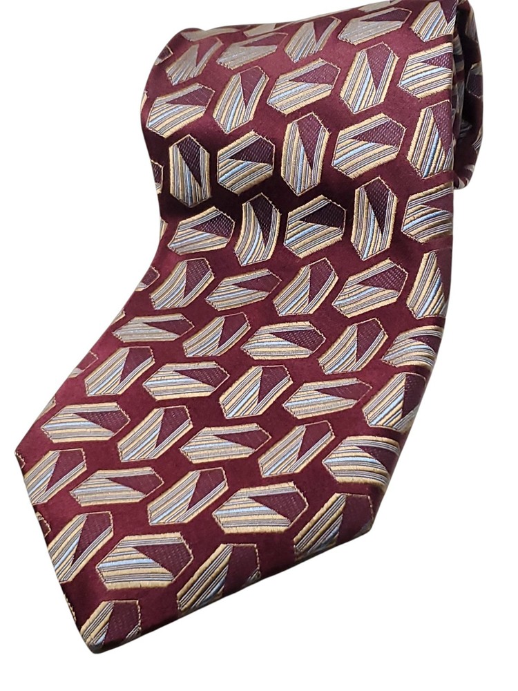 MILANO Vintage made in CANADA 100% Silk Tie Men's Burgundy Red Necktie NEW