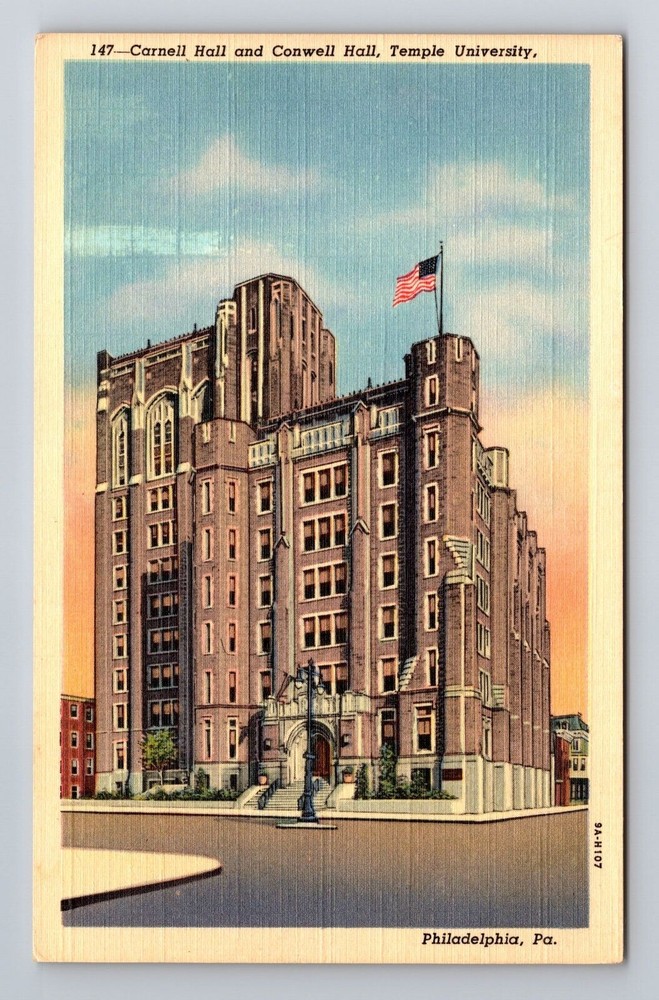 Philadelphia PA-Pennsylvania, Temple U. Carnell, Conwell Halls, Vintage Postcard