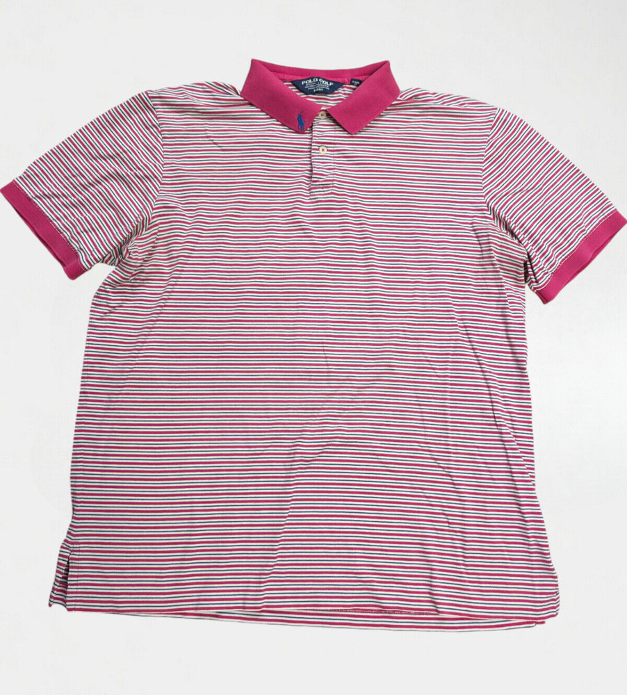 Ralph Lauren Polo Golf Shirt Mens XL Pro Fit Pima Cotton Striped Pony Preppy