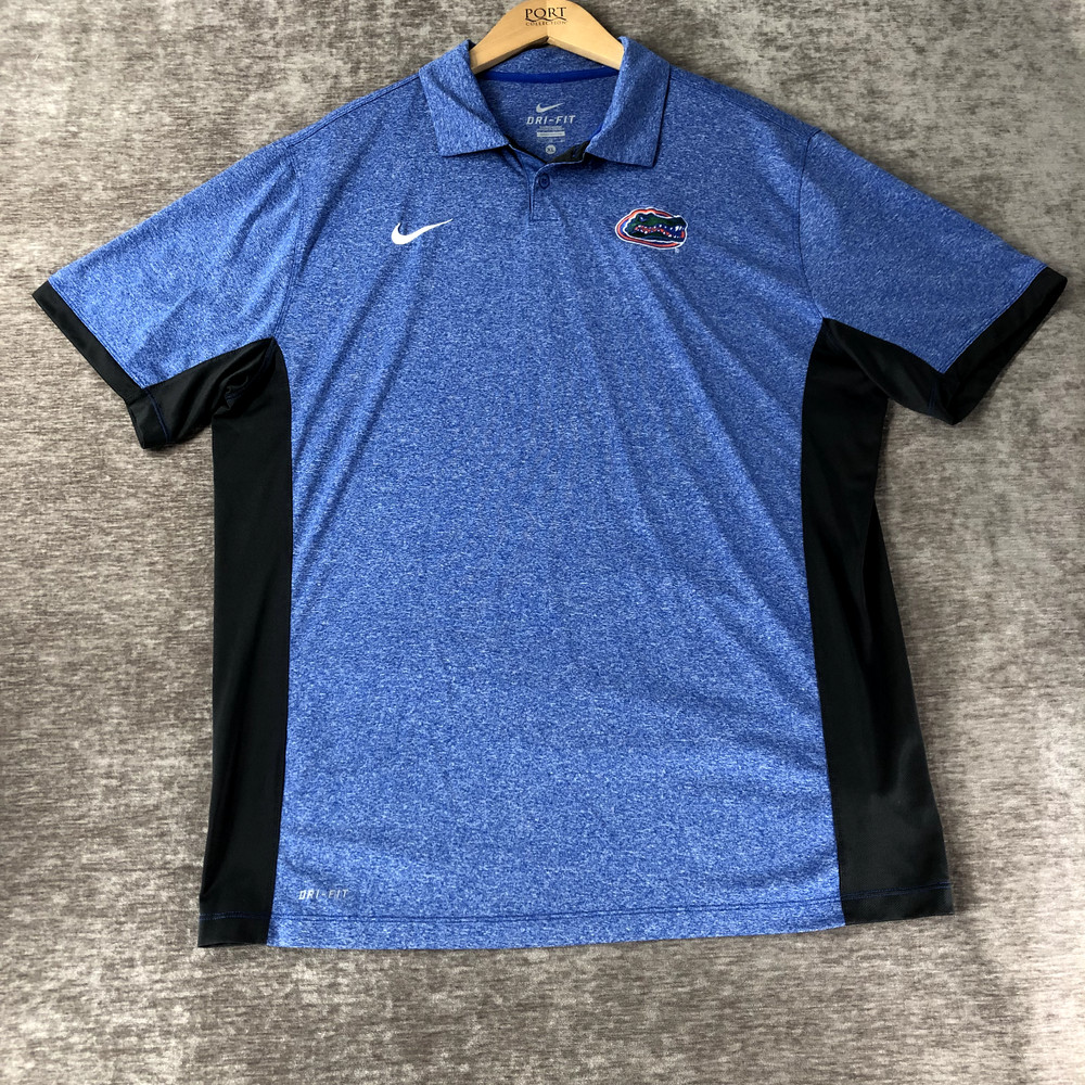 Nike Dri-Fit Men's University of Florida Gators Polo Shirt Pullover Blue Size XL