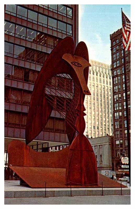 Postcard MONUMENT SCENE Chicago Illinois IL m/09 AR0212