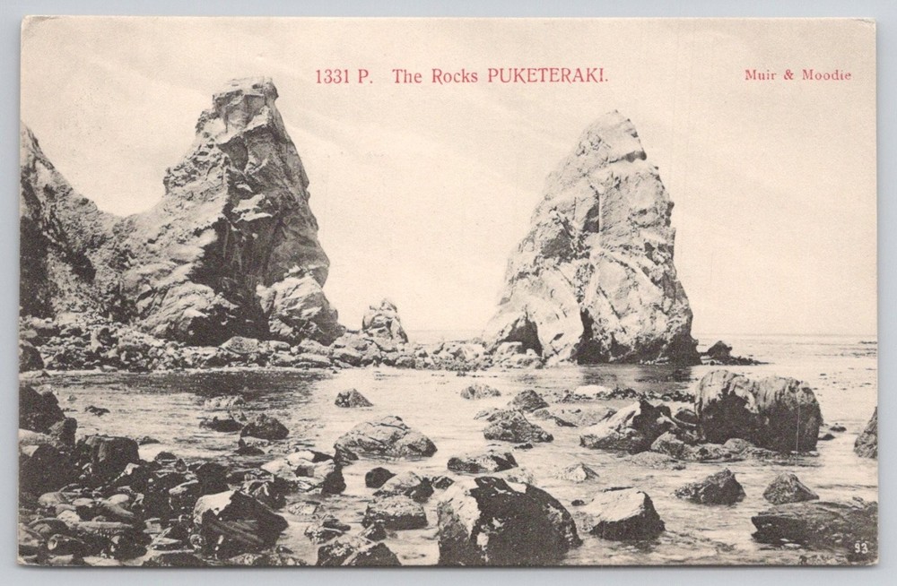 Puketeraki The Rocks New Zealand Muir & Moodie Postcard 1331 P.