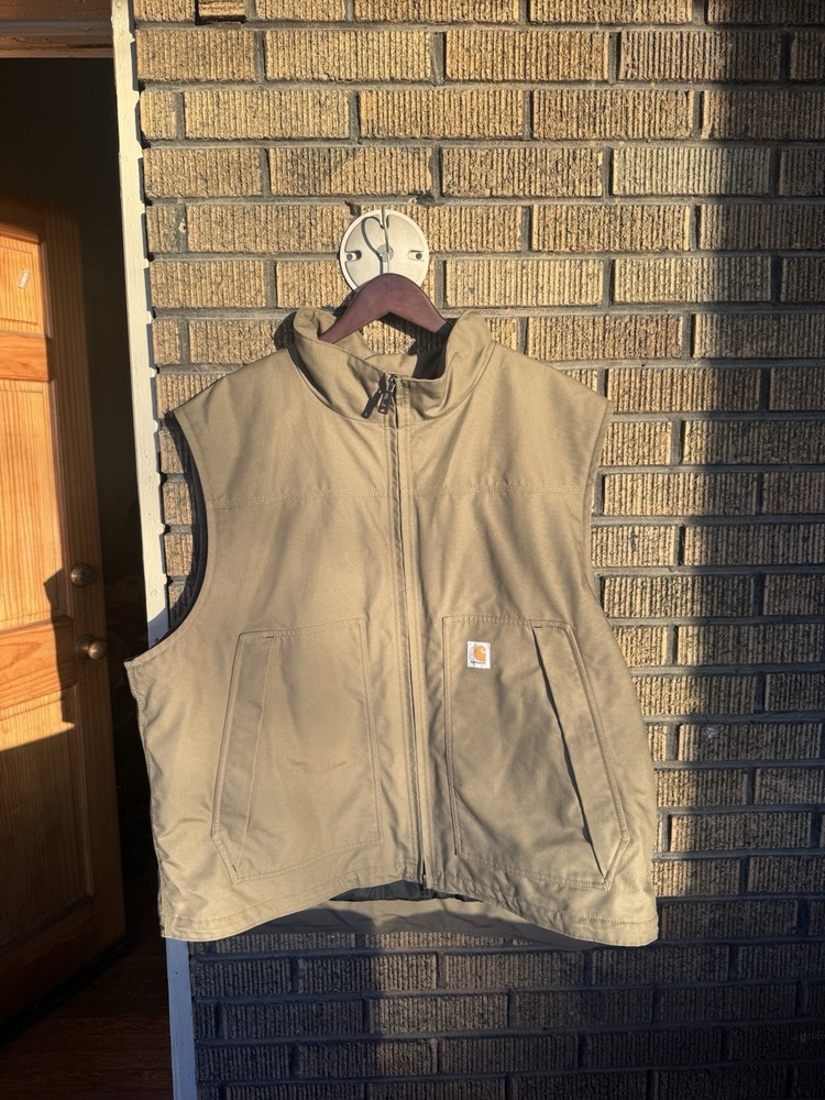 Carhartt Quick Duck Jefferson Vest 3XL Brown Insulated Full Zip Workwear