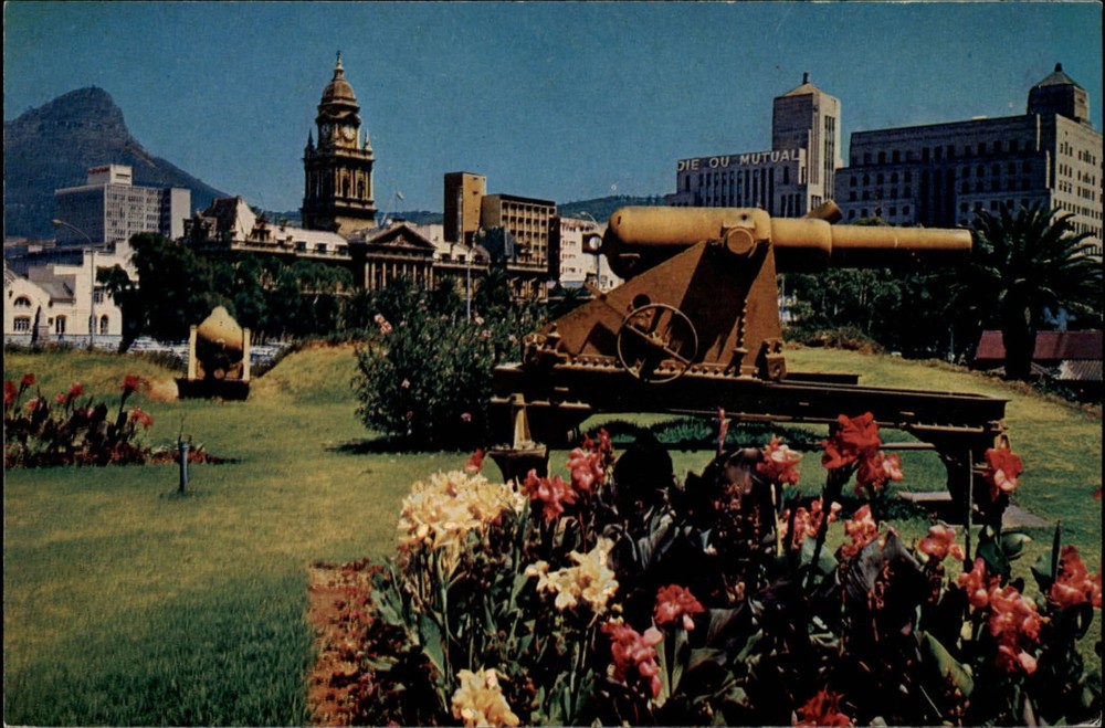 South Africa Cape Town Castle Garden view cannon ~ unused postcard sku179