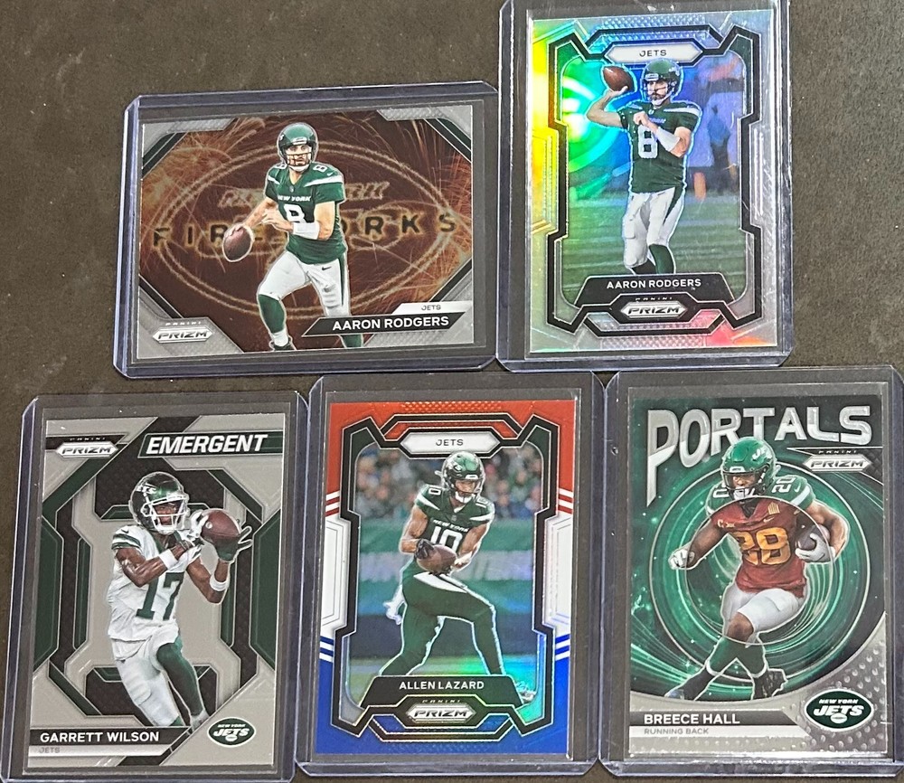 2023 Panini Prizm Football New York Jets 5 Card Insert/Parallel Trading Lot!