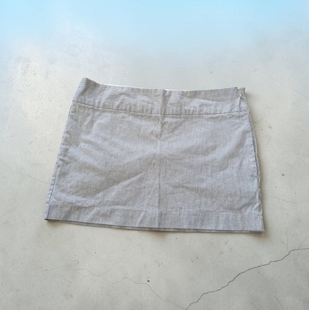 Old Navy Striped Mini Skirt Women Size 12 Blue White Cotton Stretch