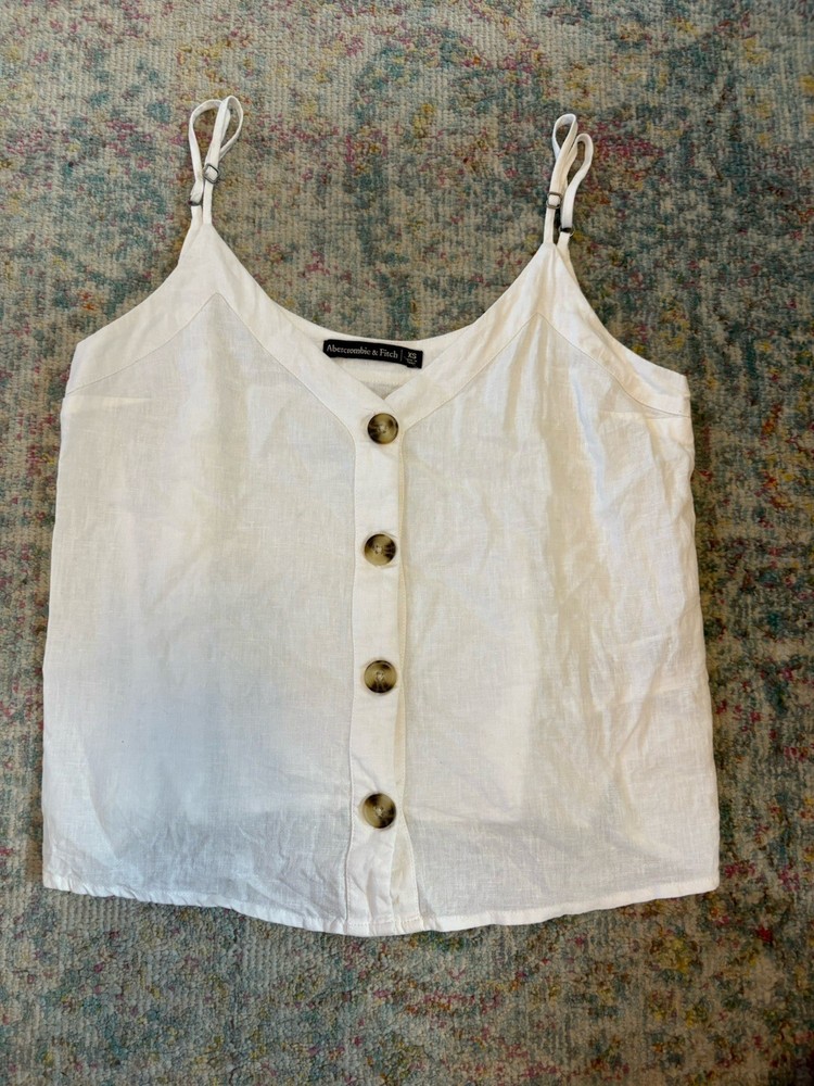 Abercrombie & Fitch Women's Cami Top Size XS Solid White Adjustable Straps Tank
