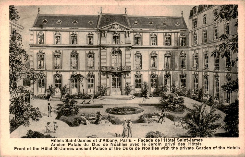 Hôtels Saint-James, Hôtel d'Albany, Paris, Palais Postcard
