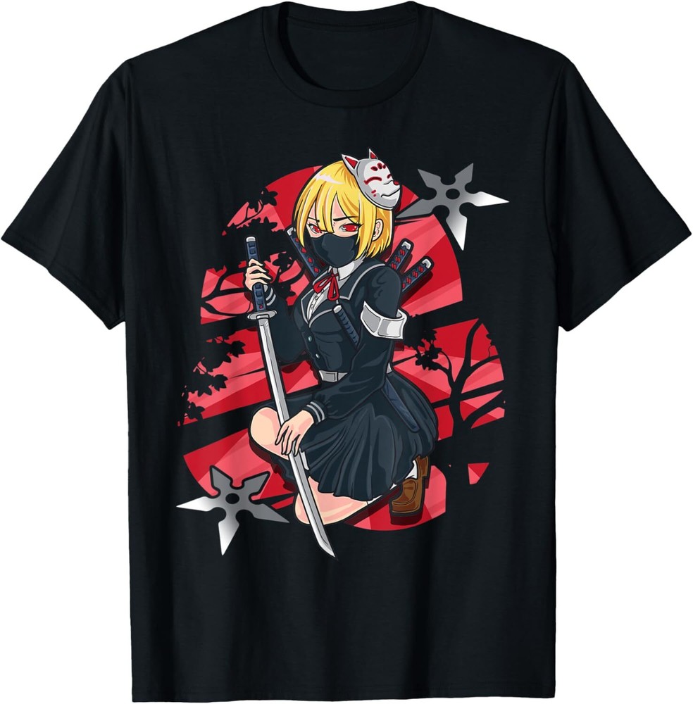 School Girl Ninja Japanese Aesthetic For Anime & Ninja Lover T-Shirt Hoodie