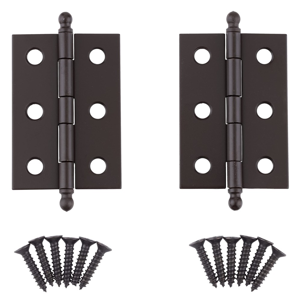 Oil Rubbed Bronze Plated Butt Hinges with Ball Finials | 2