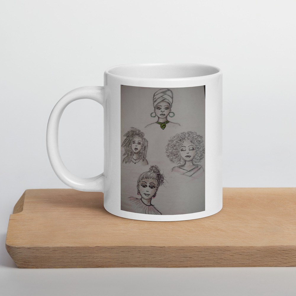 White glossy mug