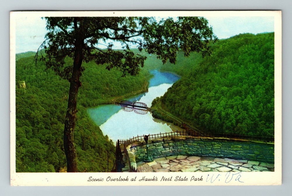 WV-West Virginia, Scenic Overlook At Hawk's Nest Park, Vintage Postcard