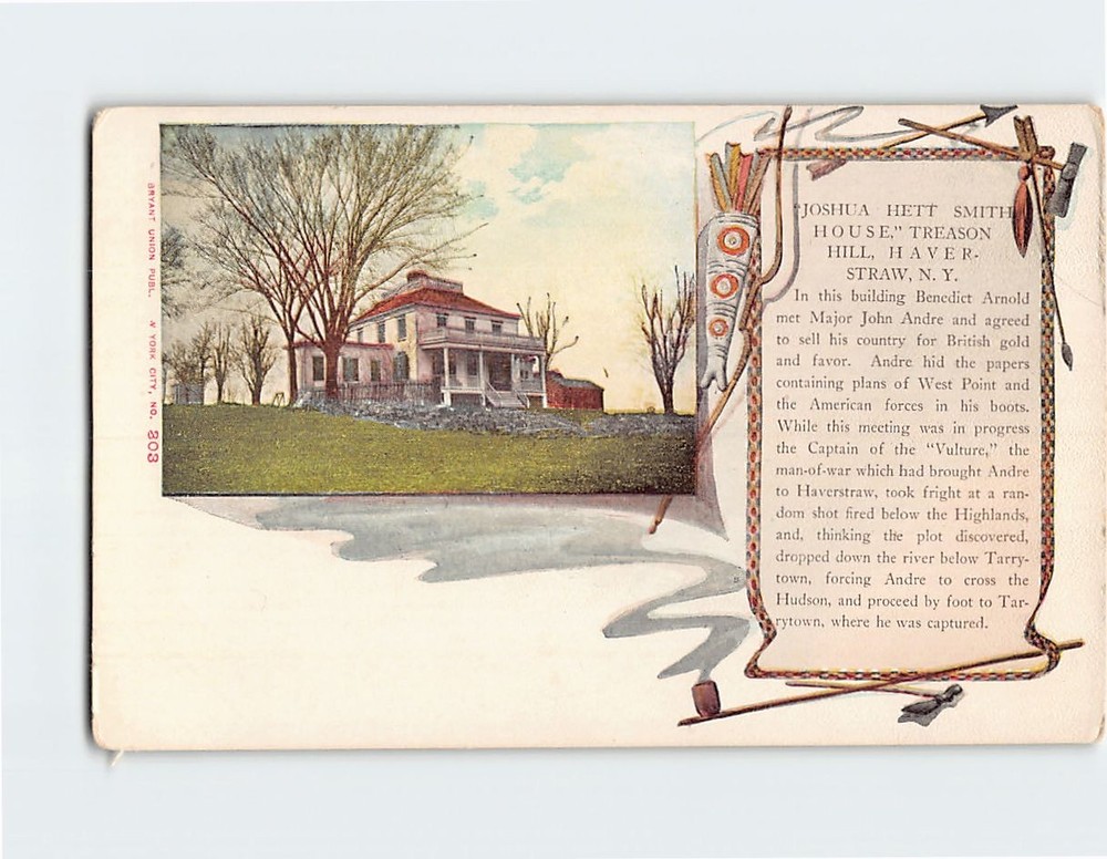 Postcard Joshua Hett Smith House Treason Hill Haver Straw New York USA