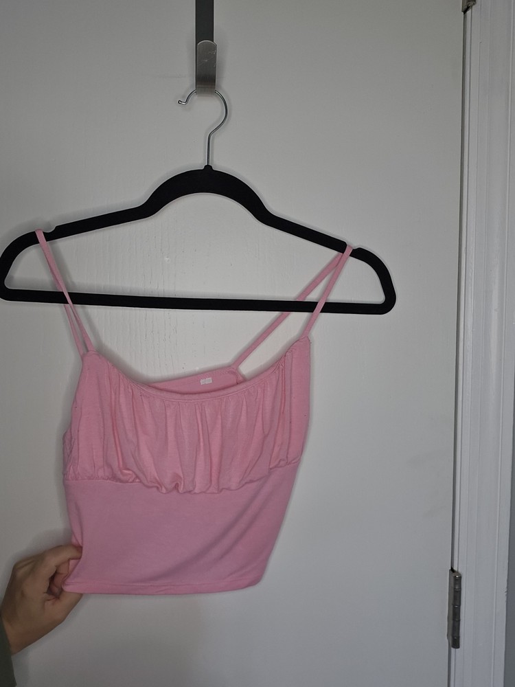 Pac Cares Pink Copped Tank Top Size Small