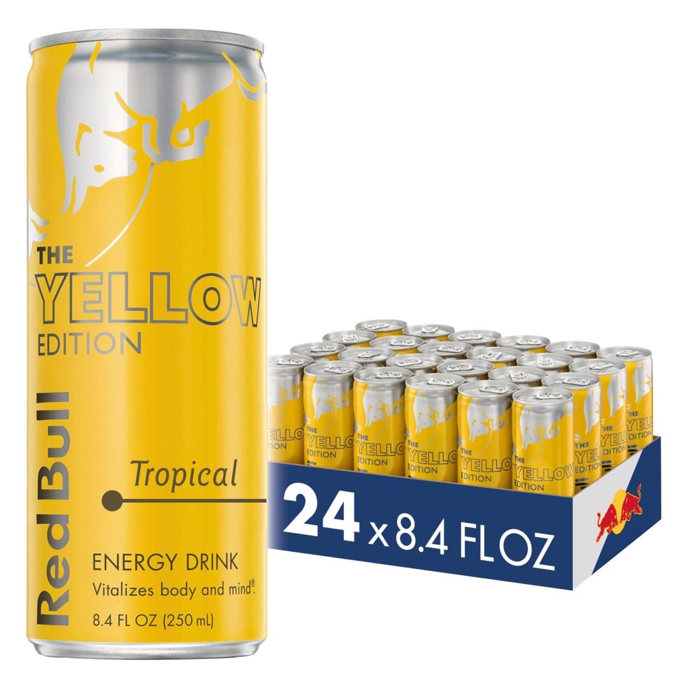 Red Bull Yellow Edition Energy Drink Tropical with 80mg Caffeine plus Taurine...
