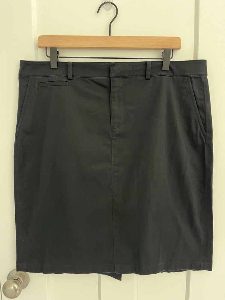 Lauren Ralph Lauren Black Cotton Stretch Skirt Women’s Size 14 Classic Pencil