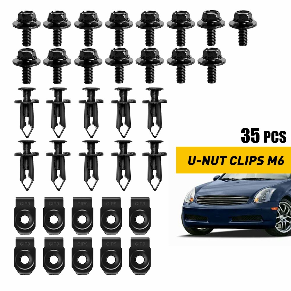 For Honda Bolts Body & U-nut Clips M6 Engine Cover Undertray Splash Shield Guard