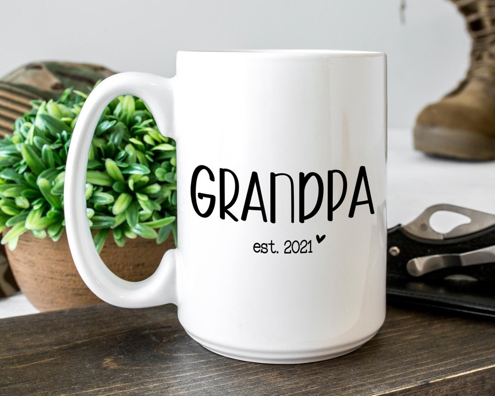 Grandpa Est Coffee Mug Pregnancy Announcement Coffee Mug Custom Gift To Announce
