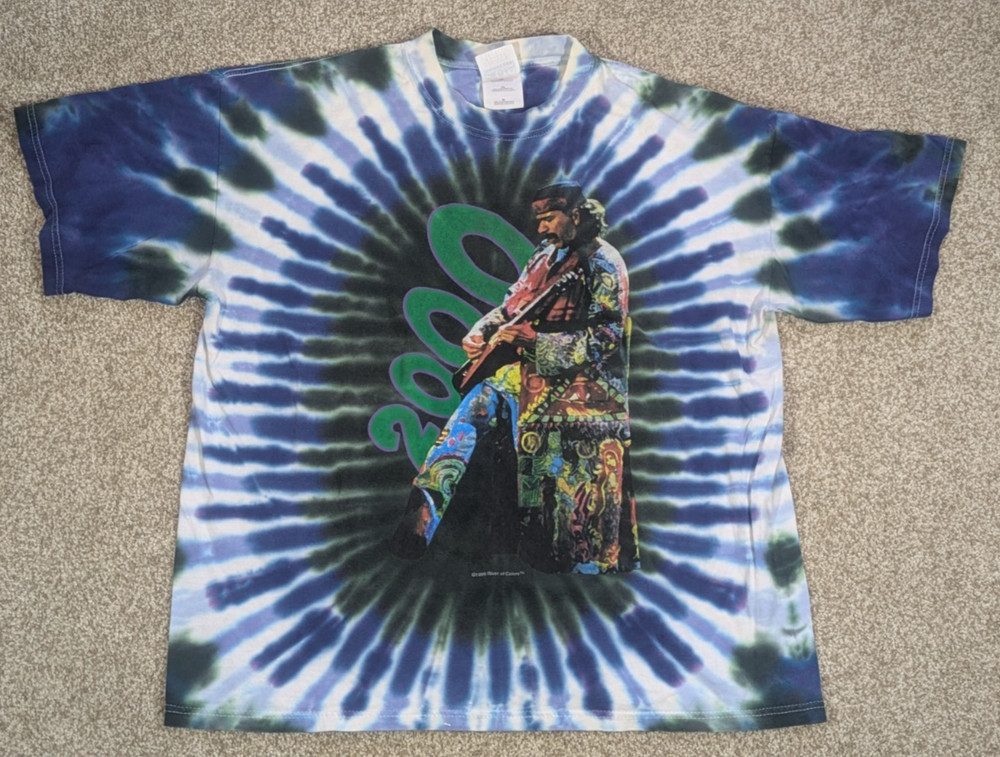 VTG 1999 2000 Carlos Santana River Of Colors Concert T shirt Tie-Dye XL