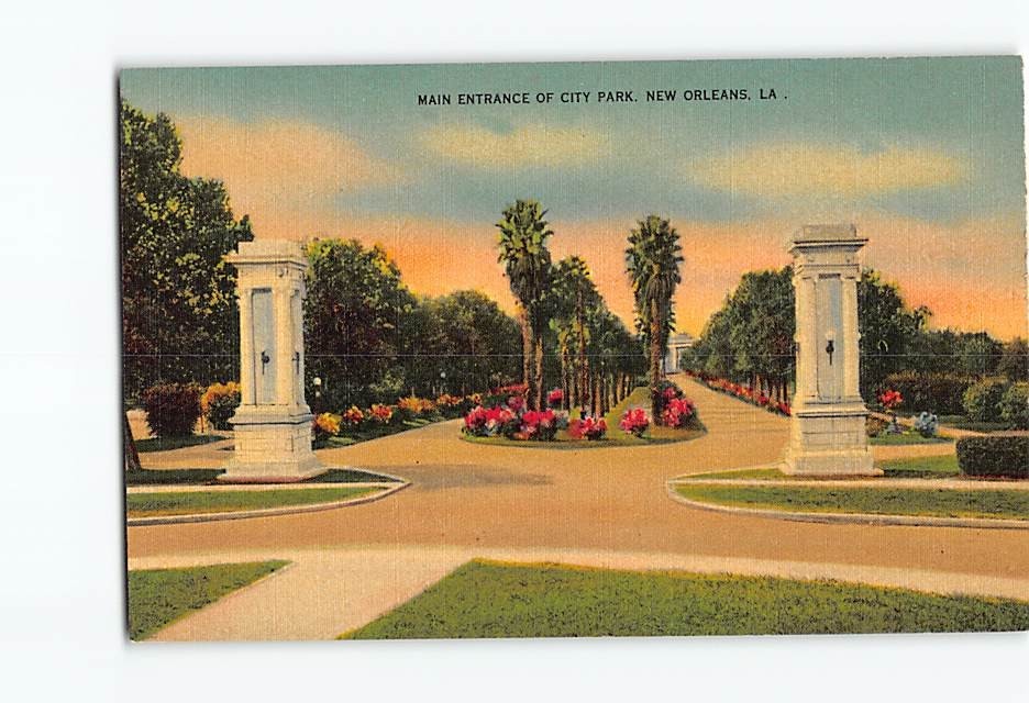 Postcard Main Entrance Of City Park New Orleans Louisiana USA