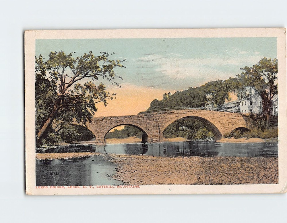 Postcard Leeds Bridge Catskill Mountains New York USA