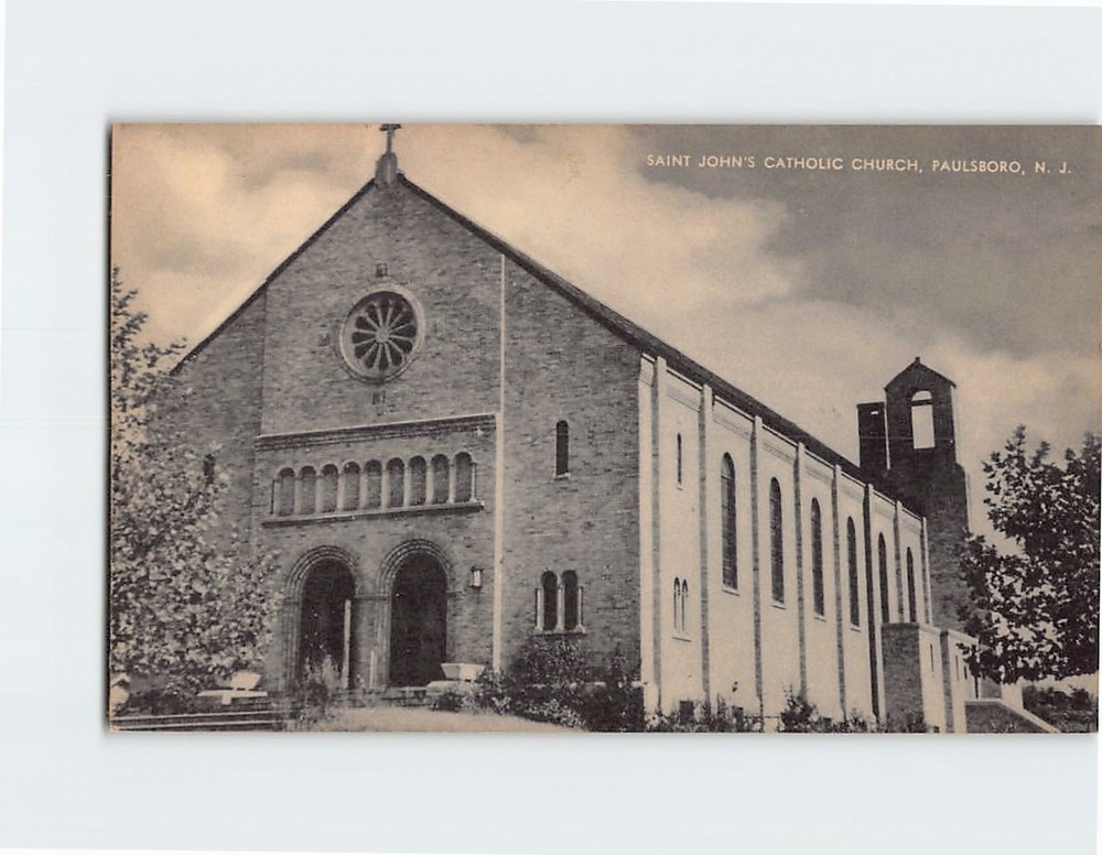 Postcard Saint John's Catholic Church Paulsboro New Jersey USA