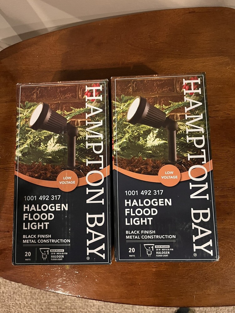 Lot Of 2 Hampton Bay Low Voltage Flood Light Black HD28724BK