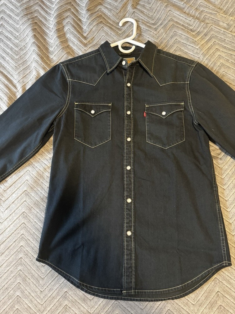 Levis Pearl Snap Denim Shirt Small