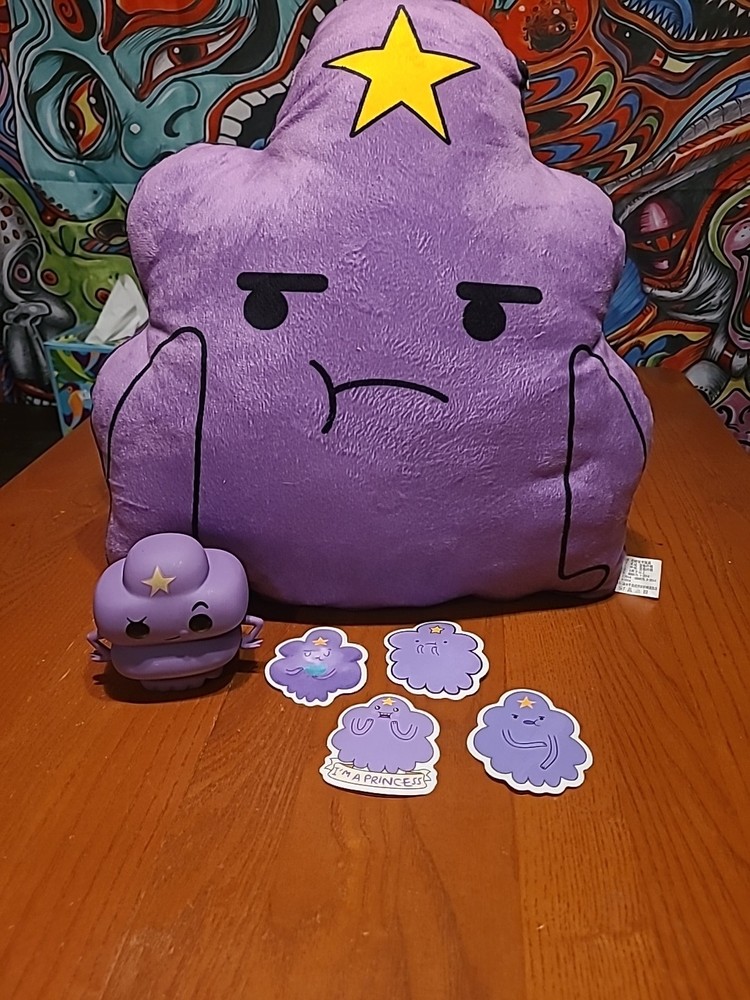 Adventure Time Lumpy Space Princess Bundle with Pillow Funko Pop and Stickers