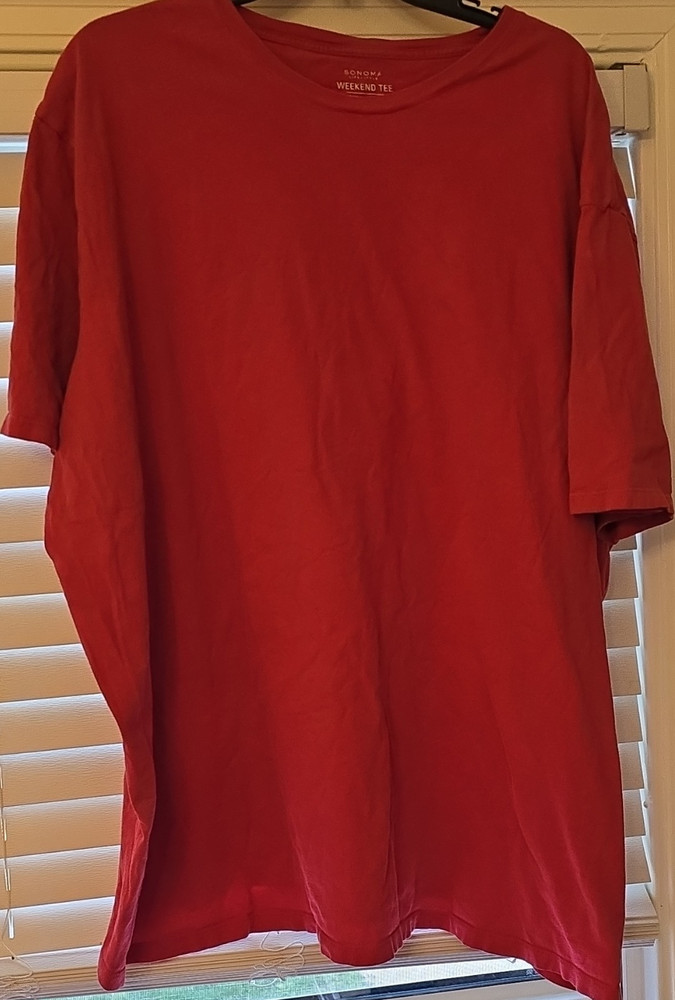 Sonoma Men's Red Weekend Tee 4XB Big & Tall Crew Neck Jersey T-Shirt